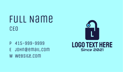 Cyber Lock Letter Business Card Image Preview