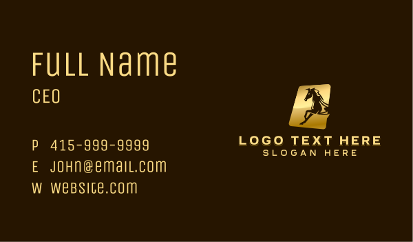 Equine Horse Stallion Business Card Design Image Preview