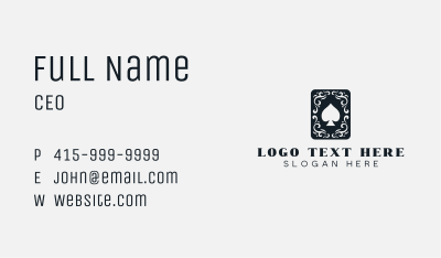 Decorative Spade Card Business Card Image Preview