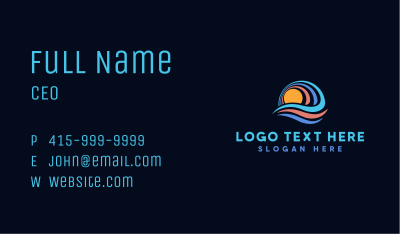 Ocean Wave Sun Business Card Image Preview