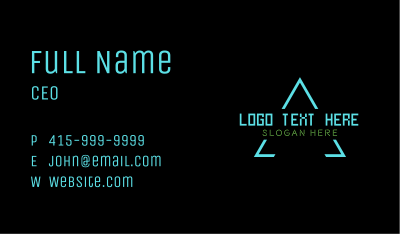 Neon Tech Triangle Business Card Image Preview