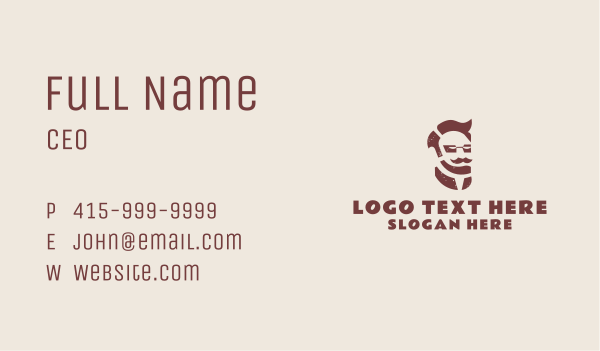 Hipster Man Mustache Business Card Design Image Preview