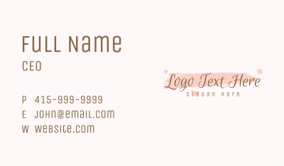 Girly Watercolor Script Business Card Image Preview