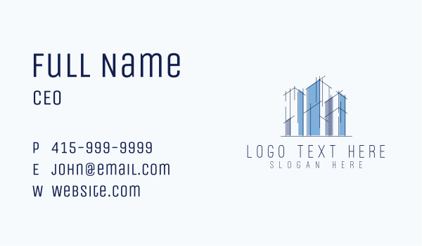 Construction Building Company Business Card Design