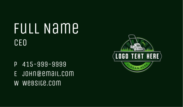 Lawn Gardening Mower Business Card Design Image Preview