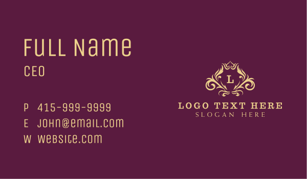 Crown Ornamental Lettermark Business Card Design Image Preview