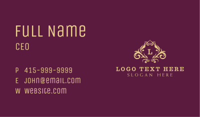 Crown Ornamental Lettermark Business Card Image Preview