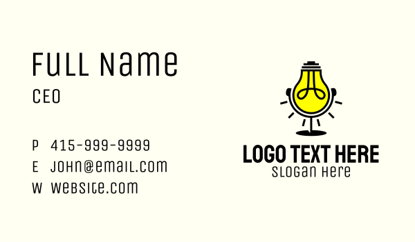Lightbulb Creative Podcast Business Card Design Image Preview