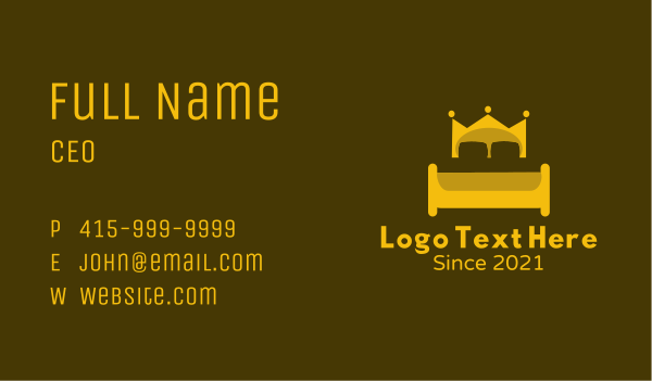Queen Crown Bed Business Card Design Image Preview