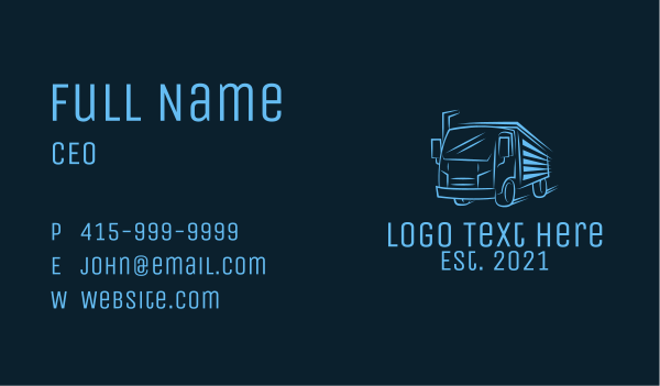 Blue Express Truck Business Card Design Image Preview