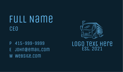 Blue Express Truck Business Card Image Preview