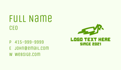 Abstract Green Duck Business Card