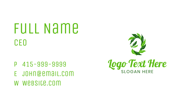 Organic Leaf Head Business Card Design Image Preview