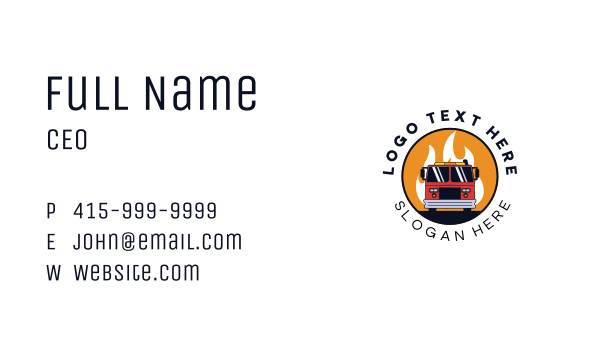 Fire Truck Vehicle Business Card Design Image Preview