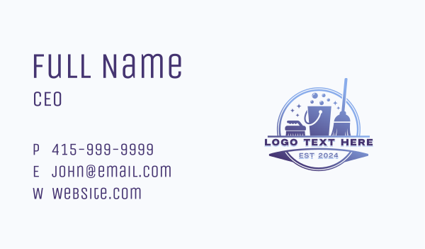 Housekeeper Clean Sanitation Business Card Design Image Preview