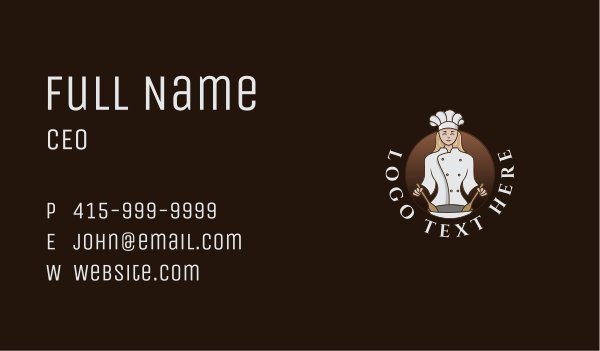Woman Chef Restaurant Business Card Design Image Preview