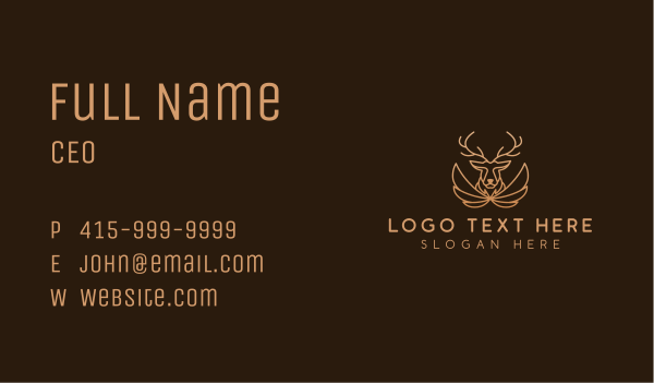 Wing Antler Buck Business Card Design Image Preview