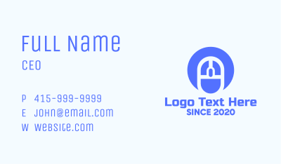 Blue Tech Circle Mouse Business Card Image Preview