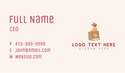 Chicken Delivery Mascot  Business Card Image Preview