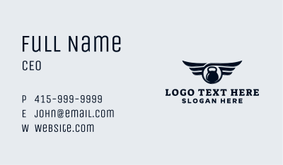 Kettlebell Wings Gym Business Card Image Preview