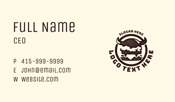 Rustic Monster Burger Badge Business Card Design Image Preview