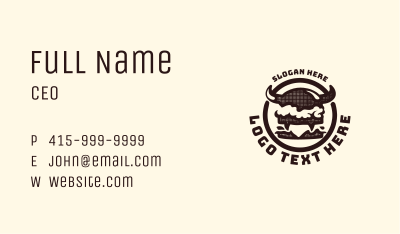 Rustic Monster Burger Badge Business Card Image Preview