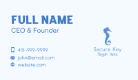 Blue Seahorse Scribble Business Card Image Preview