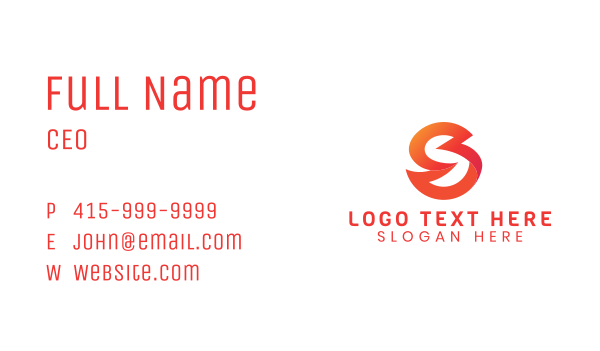 Gradient Letter S Business Card Design Image Preview