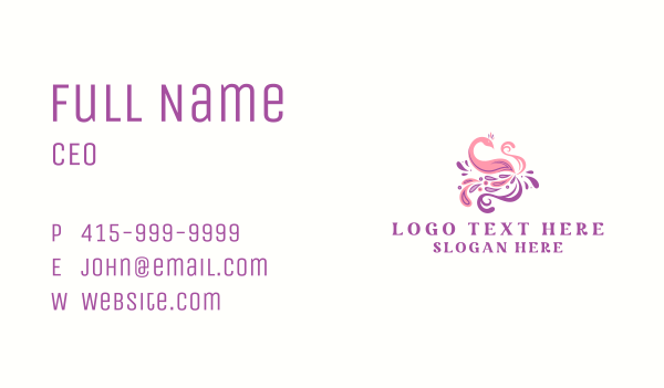 Swan Swirl Paint Business Card Design Image Preview