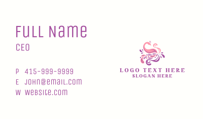 Swan Swirl Paint Business Card Image Preview