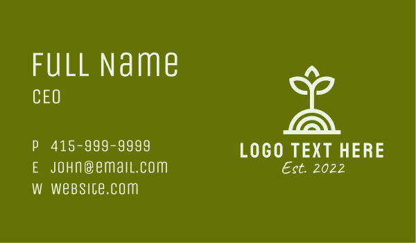 Garden Seedling Plant  Business Card Design Image Preview