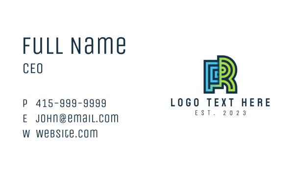 Technology Letter R  Business Card Design Image Preview