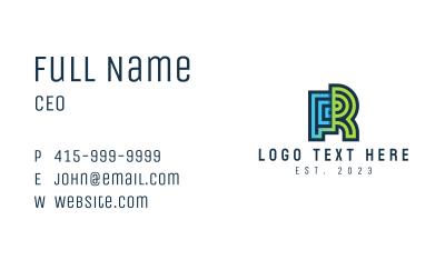 Technology Letter R  Business Card Image Preview