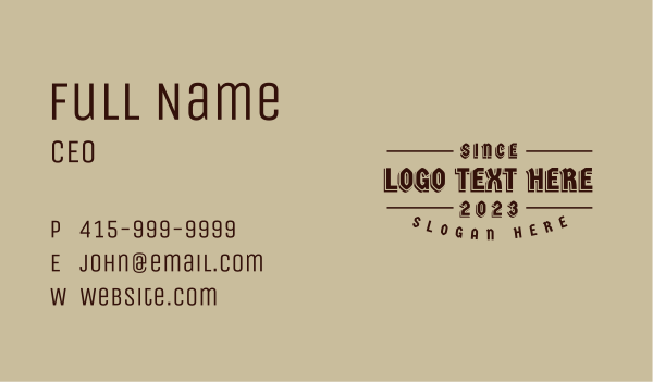 Badge Vintage Wordmark Business Card Design Image Preview