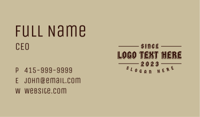 Badge Vintage Wordmark Business Card Image Preview