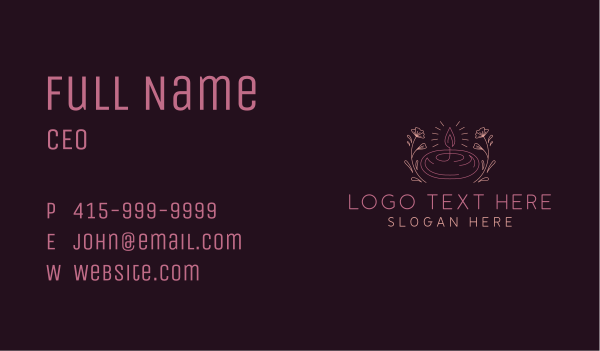 Flower Candle Decoration Business Card Design Image Preview