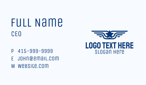 Star Wings Emblem Business Card Design Image Preview