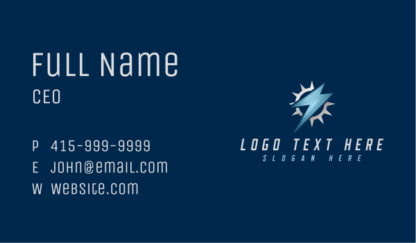 Power Lightning Electricity Business Card Design Image Preview