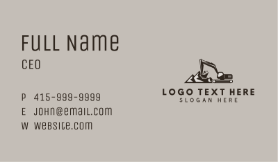 Builder Excavator Machine Business Card Image Preview