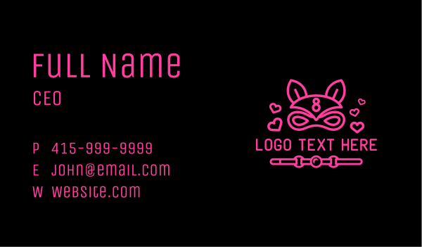 Mask Bunny Adult Erotic   Business Card Design Image Preview