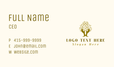 Welness Tree Hands Business Card Image Preview