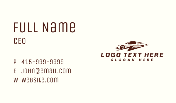 Fast Lightning Car Business Card Design Image Preview