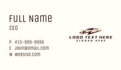 Fast Lightning Car Business Card Image Preview