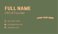 Happy Cute Wordmark Business Card Image Preview