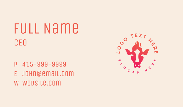 Cattle Flame Restaurant Business Card Design Image Preview