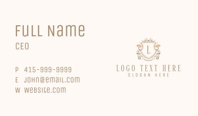 Stylish Floral Shield  Business Card Image Preview