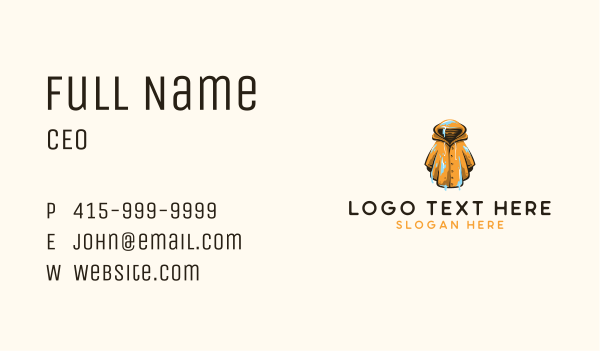 Wet Yellow Raincoat  Business Card Design Image Preview