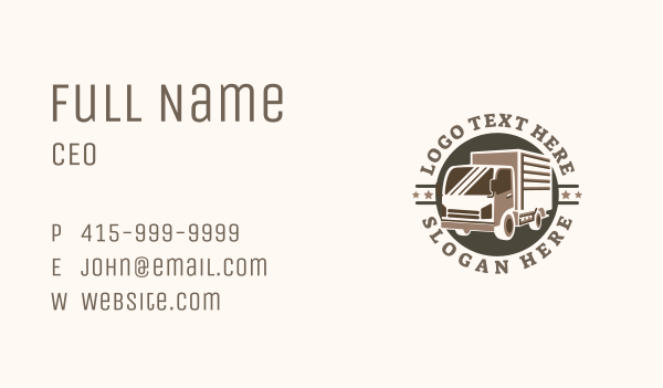 Delivery Truck Star Business Card Design Image Preview