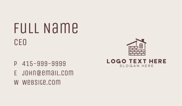 Brick House Property Business Card Design Image Preview