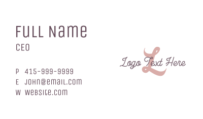 Feminine Script Lettermark Business Card Image Preview